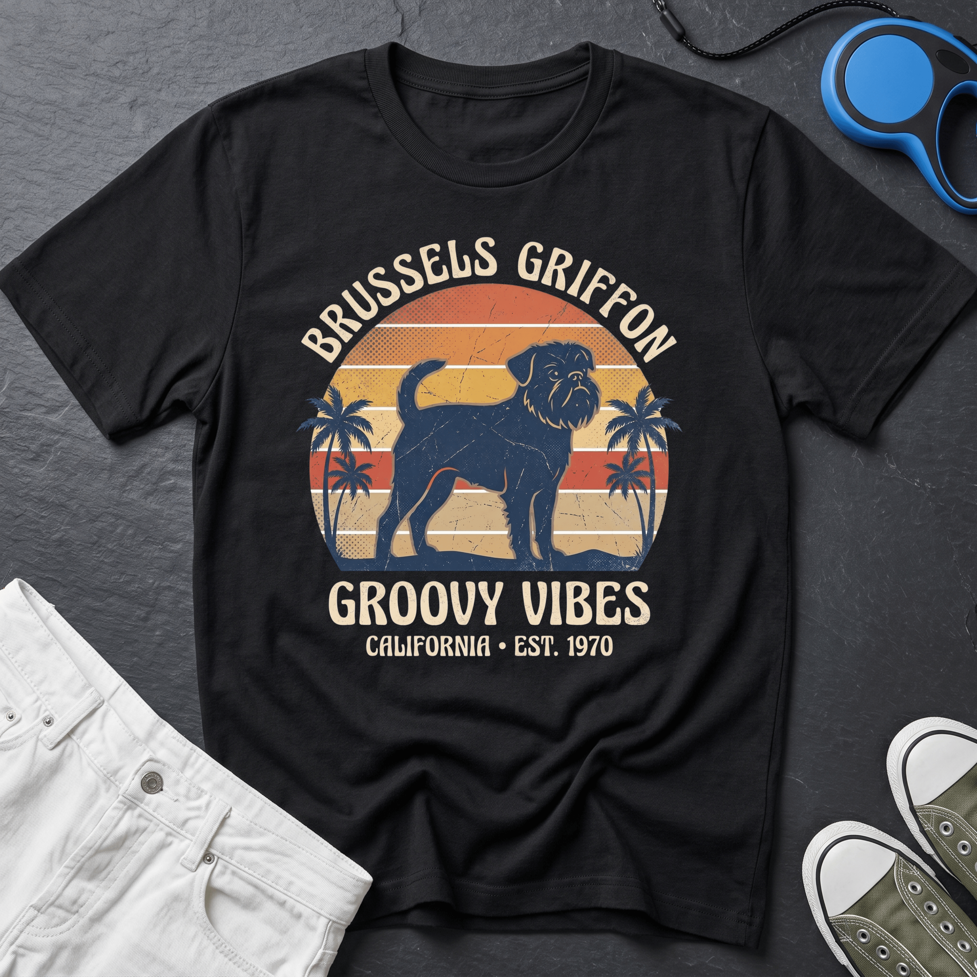 Brussels Griffon - 70s Vintage Sunset