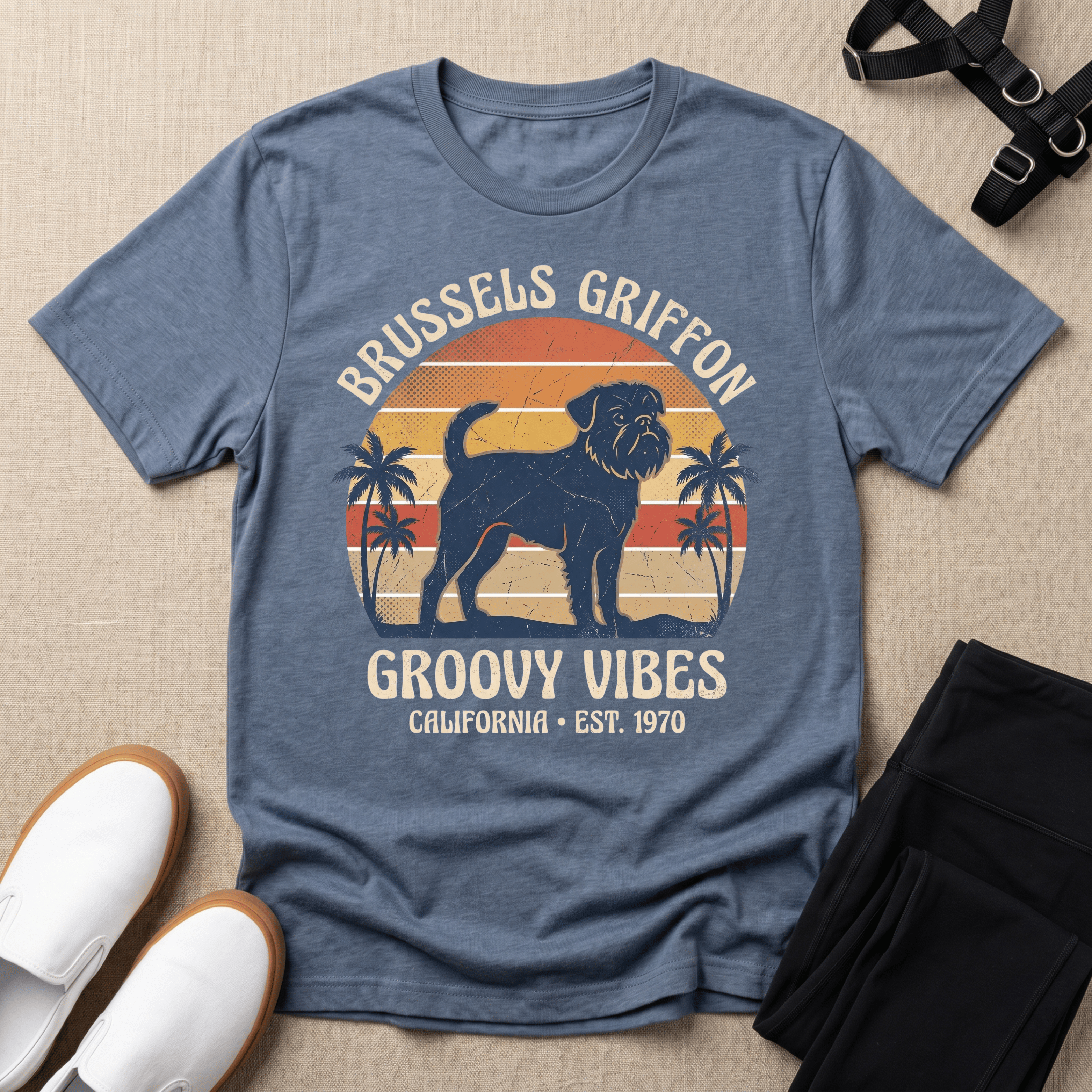Brussels Griffon - 70s Vintage Sunset