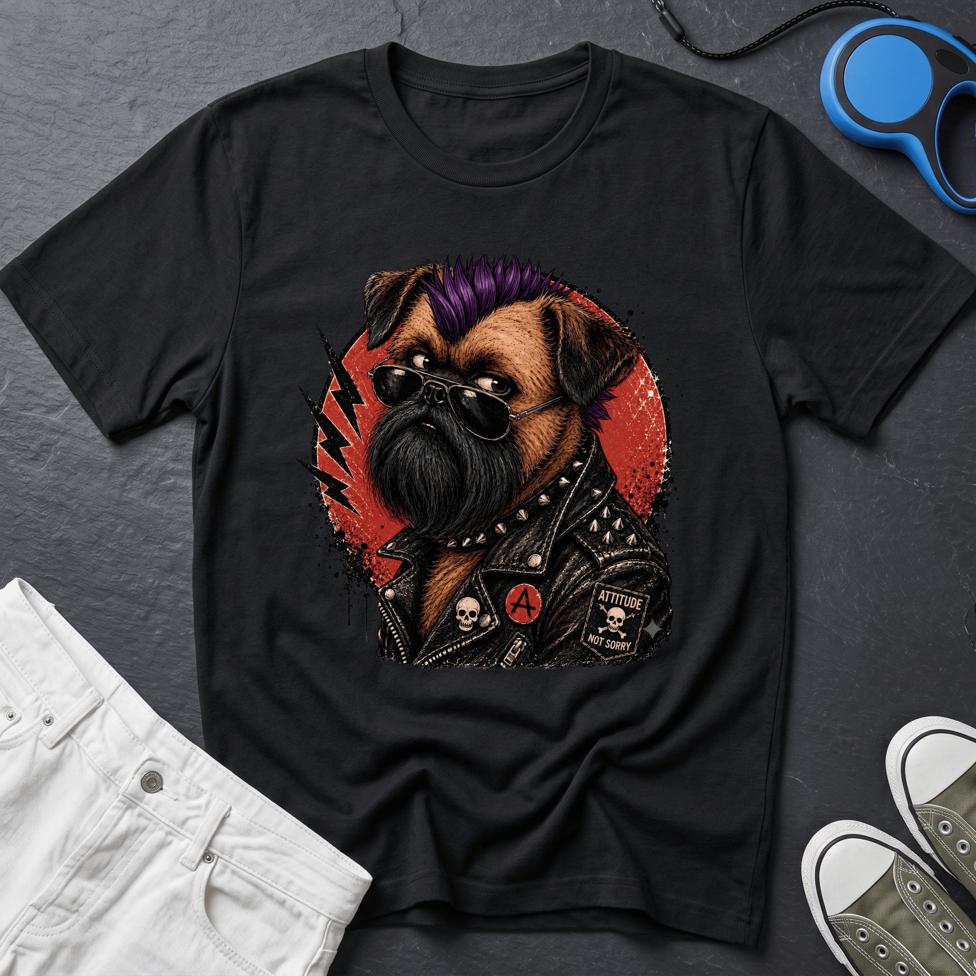 Brussels Griffon - Punk Attitude (Purple)