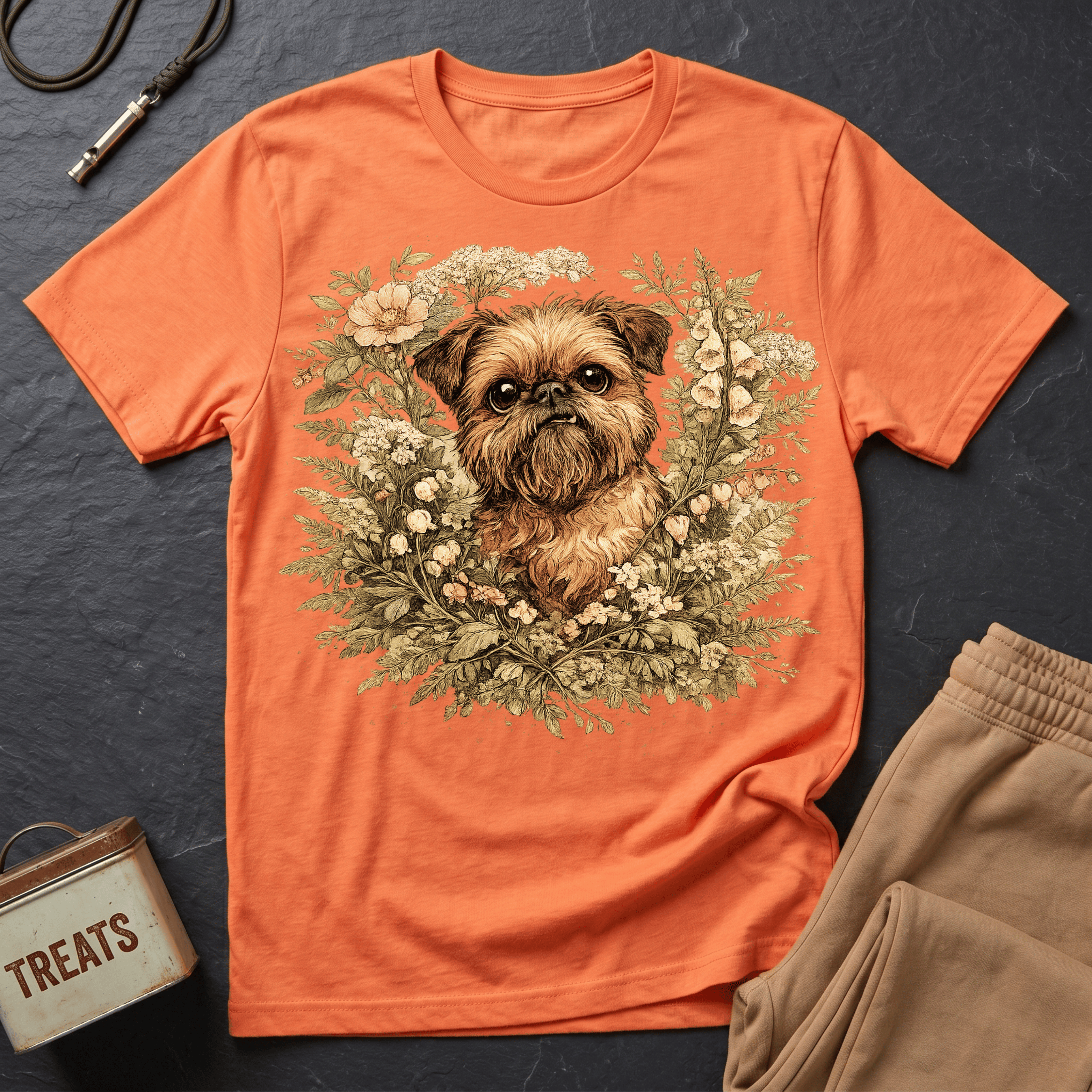 Brussels Griffon - Botanical Illustration