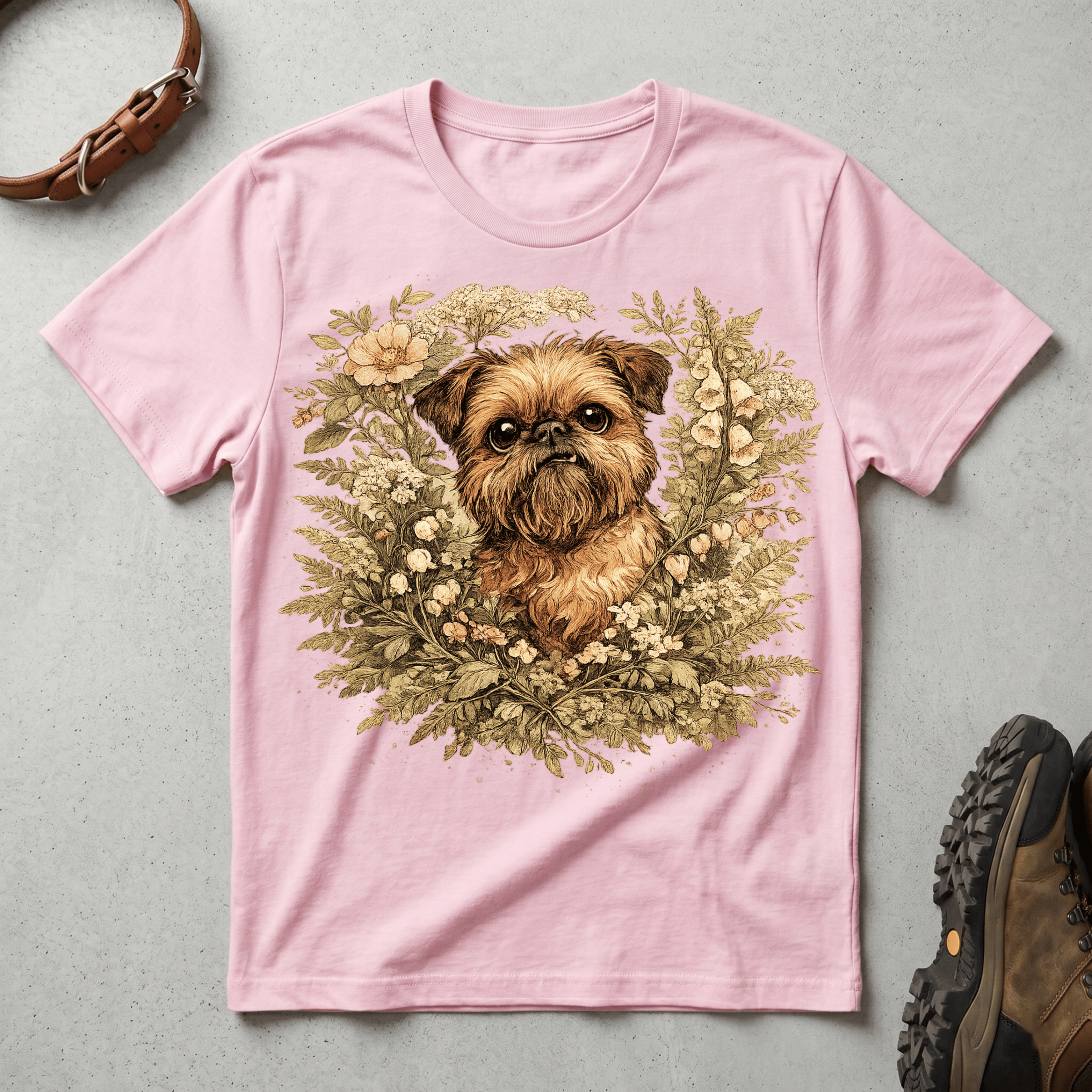 Brussels Griffon - Botanical Illustration