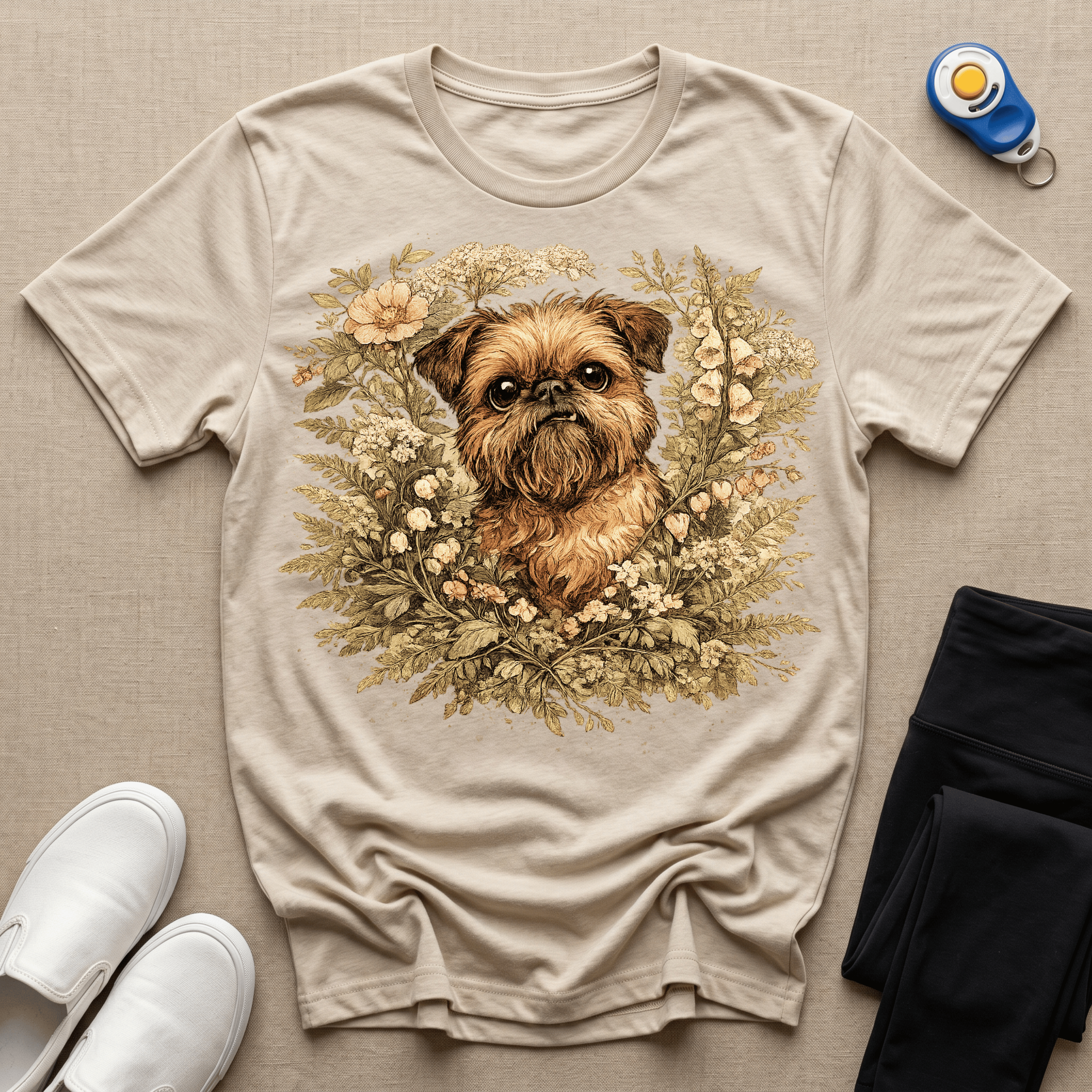 Brussels Griffon - Botanical Illustration